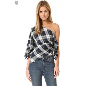 Petersyn ‘Tilly’ Plaid One Shoulder Top